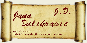 Jana Dulikravić vizit kartica
